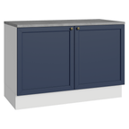 Balcão de Cozinha 120 x 60 cm 2 Portas (Com Tampo) Branco/Azul Vik Madesa