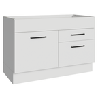 Balcão Gabinete de Pia 120 x 60 cm 1 Porta 2 Gavetas Branco (Sem Tampo) Agata Madesa
