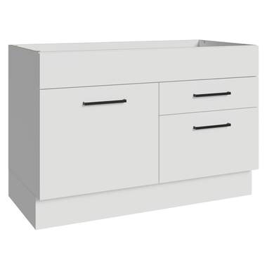 Balcão Gabinete de Pia 120 x 60 cm 1 Porta 2 Gavetas Branco (Sem Tampo) Agata Madesa