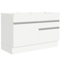 Balcão Gabinete de Pia 120 x 60 cm 1 Porta 2 Gavetas Branco (Sem Tampo) Glamy Madesa
