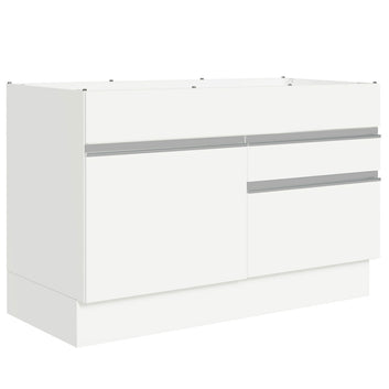 Balcão Gabinete de Pia 120 x 60 cm 1 Porta 2 Gavetas Branco (Sem Tampo) Glamy Madesa