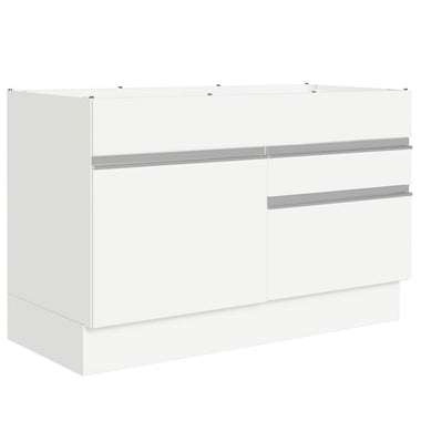 Balcão Gabinete de Pia 120 x 60 cm 1 Porta 2 Gavetas Branco (Sem Tampo) Glamy Madesa