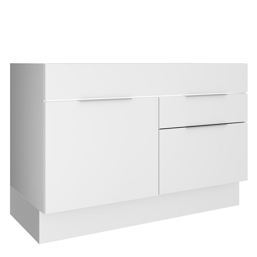 Balcão de Pia Cozinha 120 x 60 cm 1 Porta e 2 Gavetas (Sem Tampo) Branco Stella Madesa