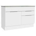 Balcão Cozinha 120 x 60 cm 1 Portas e 2 Gavetas (Com Tampo) Branco Stella Madesa