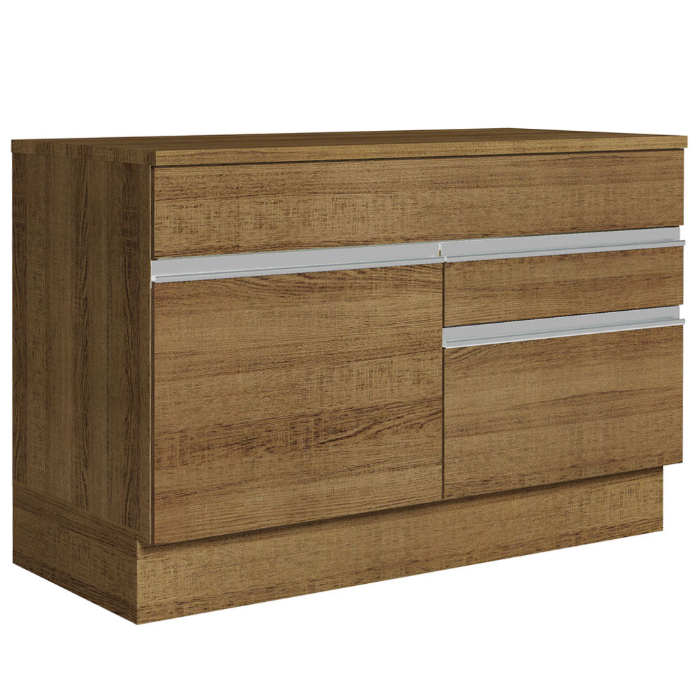 Balcão Gabinete 120 x 60 cm 1 Porta 2 Gavetas Rustic (Com Tampo) Glamy Madesa