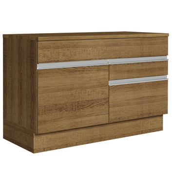 Balcão Gabinete 120 x 60 cm 1 Porta 2 Gavetas Rustic (Com Tampo) Glamy Madesa