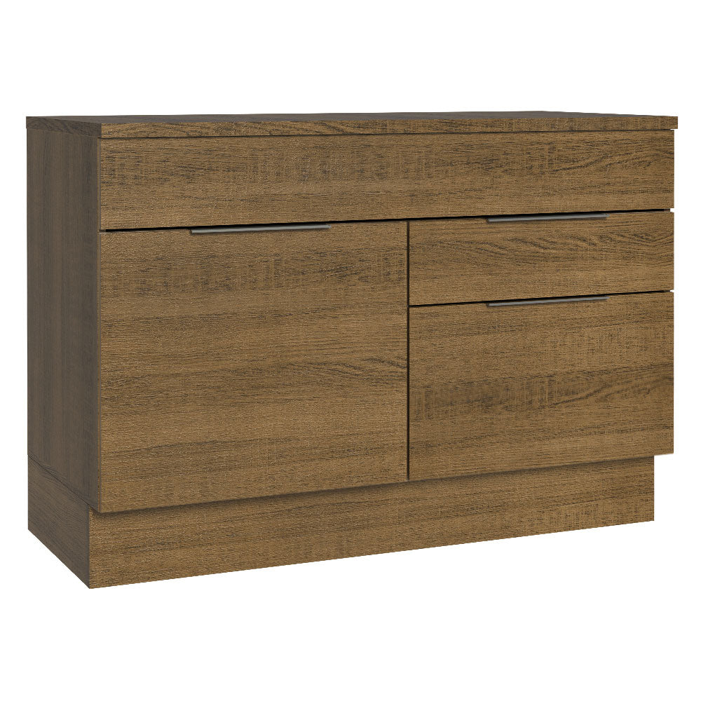 Balcão Cozinha 120 x 60 cm 1 Portas e 2 Gavetas (Com Tampo) Rustic