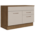 Balcão Gabinete 120 x 60 cm 1 Porta 2 Gavetas Rustic/Crema (Com Tampo) Agata Madesa