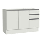 Balcão Gabinete de Pia Madesa Glamy 120 x 60 cm 2 Portas e 3 Gavetas (Sem Tampo) Branco