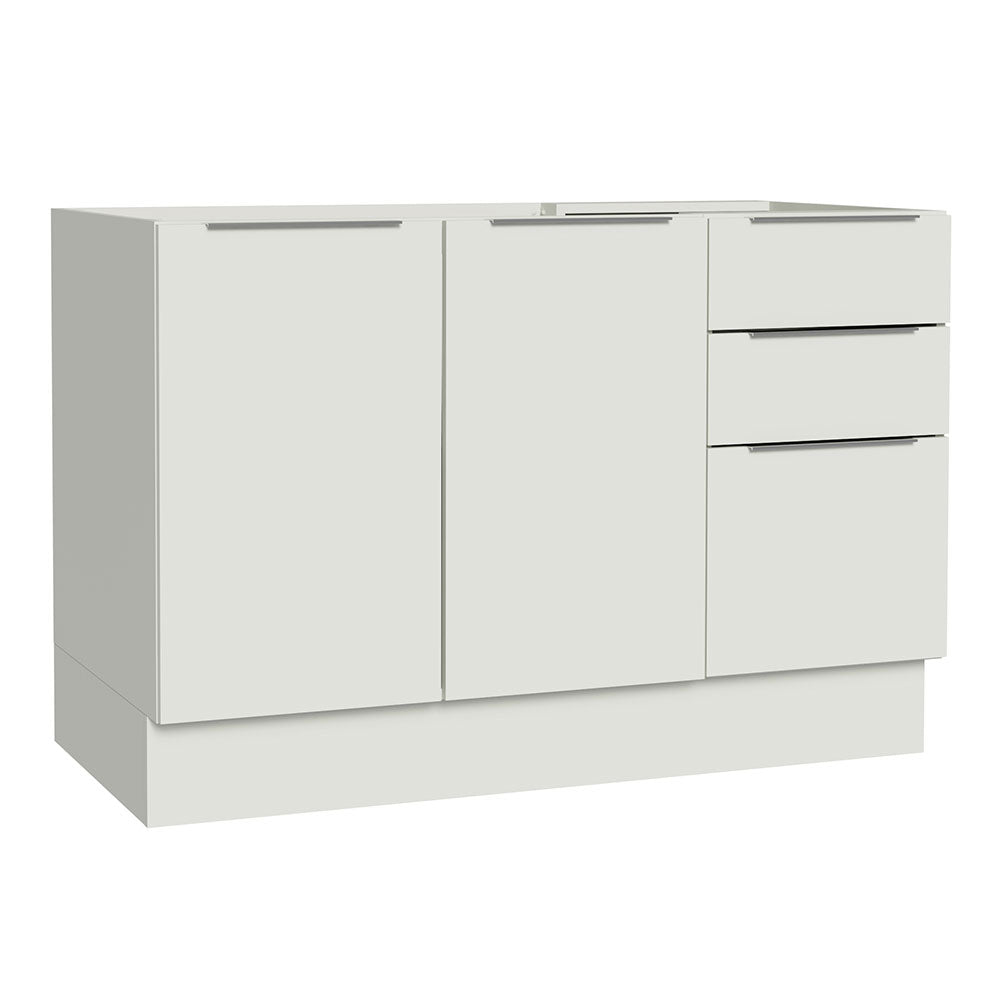 Balcão Gabinete de Pia Madesa Stella 120 x 60 cm 2 Portas e 3 Gavetas (Sem Tampo) Branco