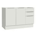 Balcão Gabinete de Pia Madesa Stella 120 x 60 cm 2 Portas e 3 Gavetas (Sem Tampo) Branco