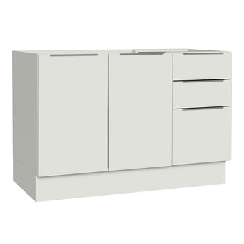 Balcão Gabinete de Pia Madesa Stella 120 x 60 cm 2 Portas e 3 Gavetas (Sem Tampo) Branco