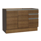Balcão Gabinete de Pia Madesa Glamy 120 x 60 cm 2 Portas e 3 Gavetas (Sem Tampo) Rustic