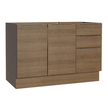 Balcão Gabinete de Pia Madesa Stella 120 x 60 cm 2 Portas e 3 Gavetas (Sem Tampo) Rustic