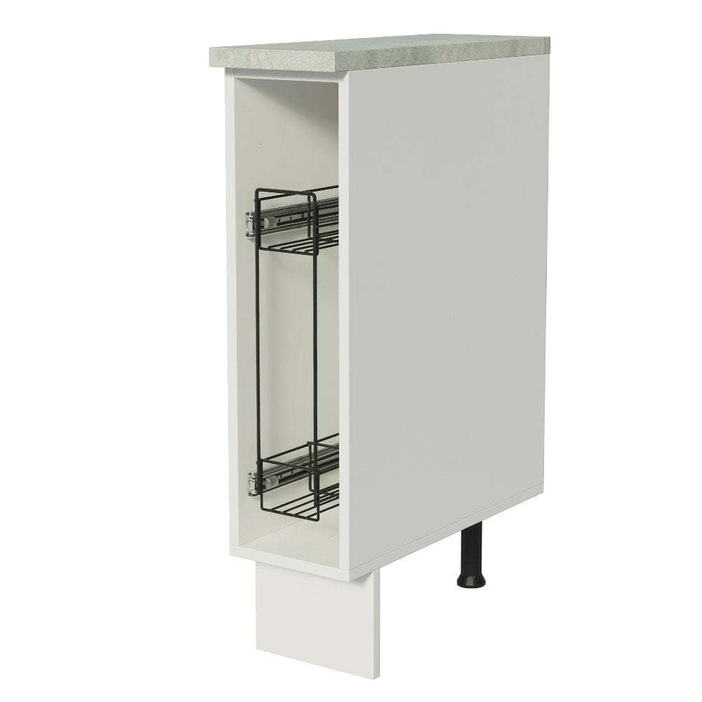 Balcão Porta-Temperos 20 x 60 cm (Com Tampo) para Cozinhas Branco Madesa