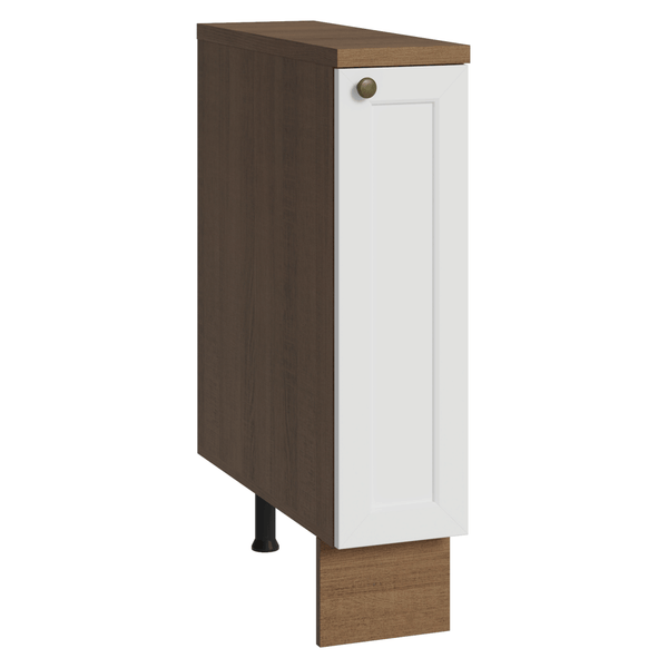 Balcão Porta-Temperos 20x60 cm 1 Porta (Com Tampo) Rustic/Branco Vik Madesa