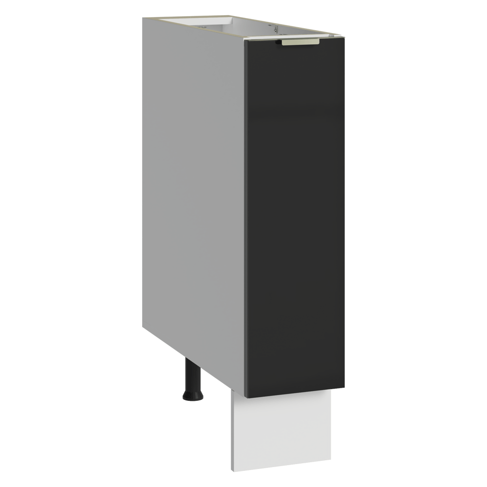 Balcão Porta-Temperos 20 x 60 cm 1 Porta (Sem Tampo) Branco/Preto Lux Madesa