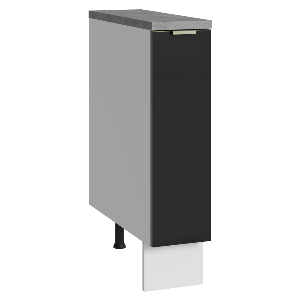 Balcão Porta-Temperos 20 x 60 cm 1 Porta (Com Tampo) Branco/Preto Lux Madesa