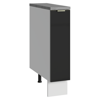 Balcão Porta-Temperos 20 x 60 cm 1 Porta (Com Tampo) Branco/Preto Lux Madesa