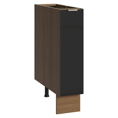 Balcão Porta-Temperos 20 x 60 cm 1 Porta (Sem Tampo) Rustic/Preto Lux Madesa