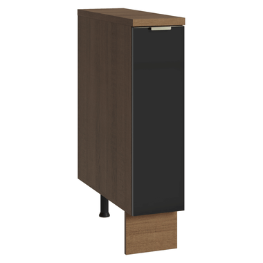 Balcão Porta-Temperos 20 x 60 cm 1 Porta (Com Tampo) Rustic/Preto Lux Madesa