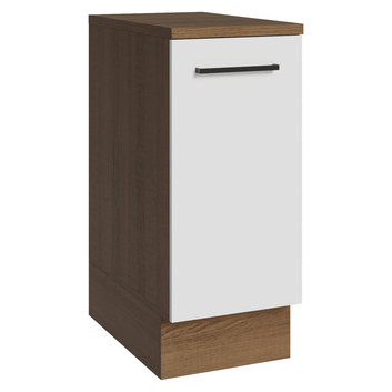 Balcão Madesa Agata 35 x 60 cm 1 Porta (Com Tampo) Rustic/Branco