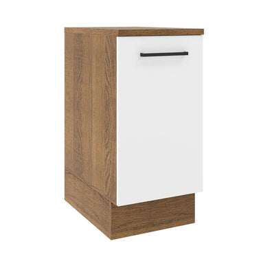 Balcão Madesa Agata 35 x 60 cm 1 Porta (Com Tampo) Rustic/Branco