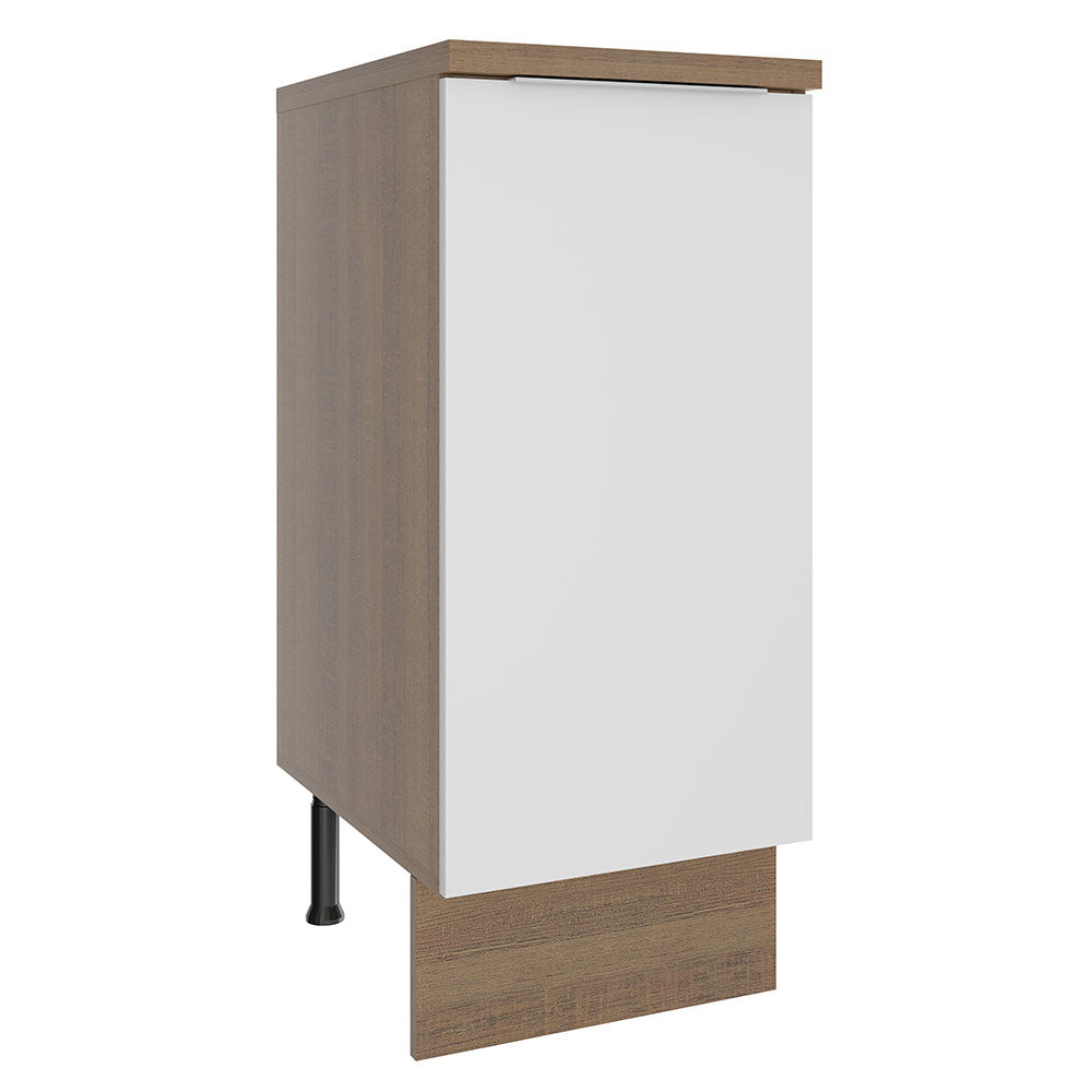 Balcão Madesa Stella 35 x 60 cm 1 Porta (Com Tampo) Rustic/Branco