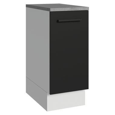 Balcão Madesa Agata 35 x 60 cm 1 Porta (Com Tampo) Branco/Preto