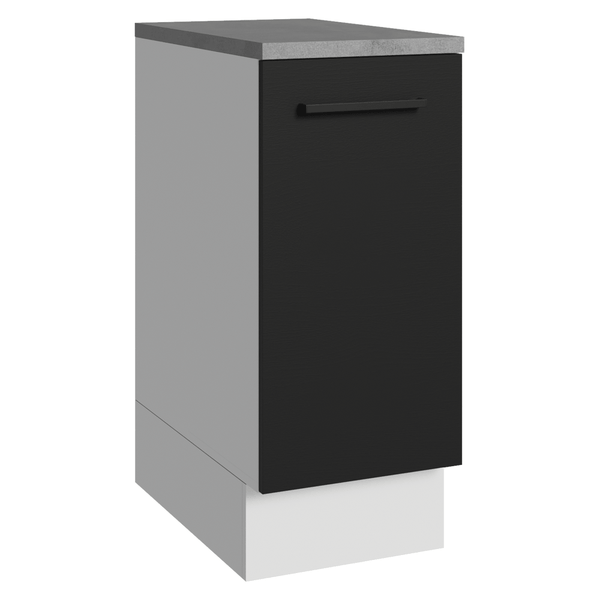 Balcão Madesa Agata 35 x 60 cm 1 Porta (Com Tampo) Branco/Preto