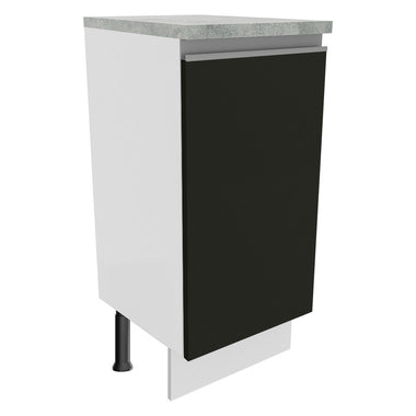 Balcão Madesa Glamy 35 x 60 cm 1 Porta (Com Tampo) Branco/Preto