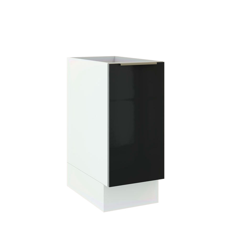 Balcão Madesa Lux 35 cm 1 Porta (Sem Tampo) Branco/Preto