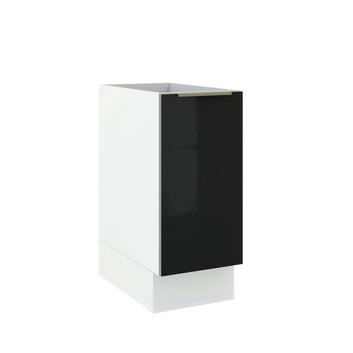 Balcão Madesa Lux 35 cm 1 Porta (Sem Tampo) Branco/Preto