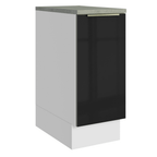 Balcão 35 x 60 cm 1 Porta (Com Tampo) Branco/Preto Lux Madesa