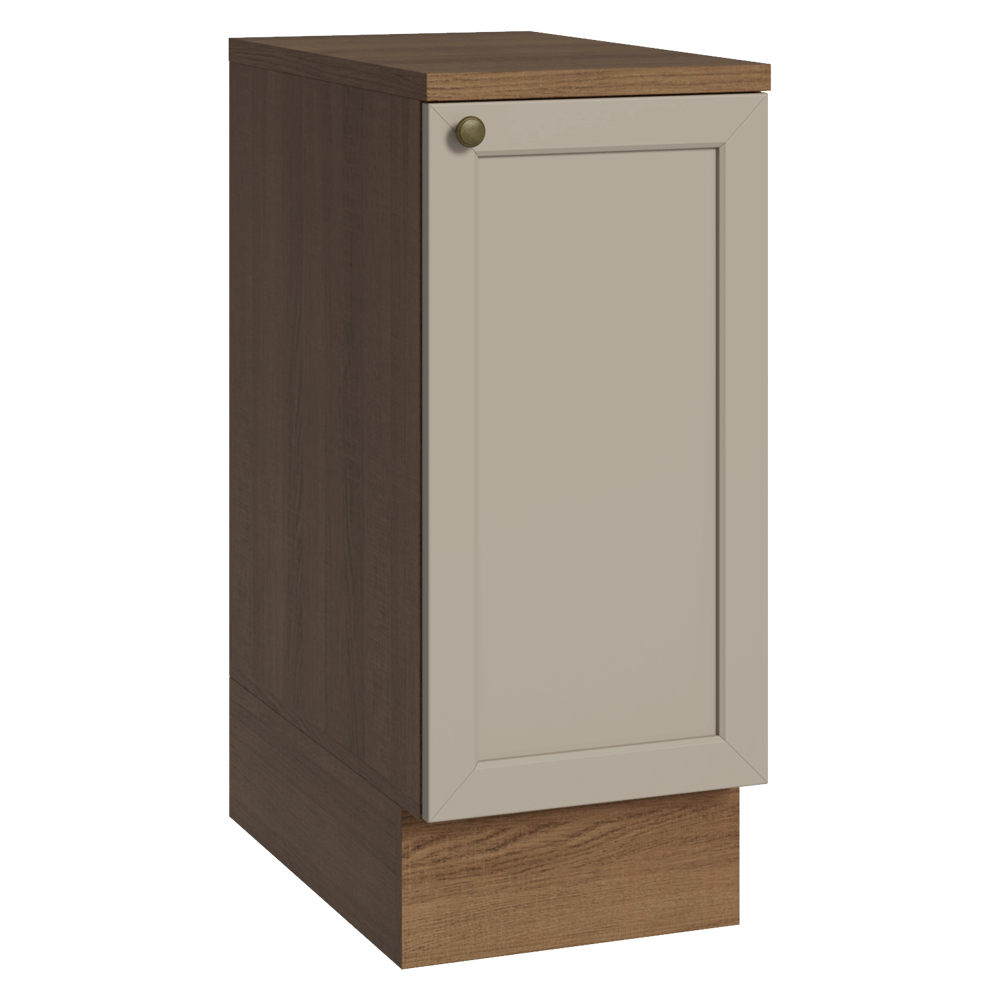 Balcão de Cozinha 35 x 60 cm 1 Porta (Com Tampo) Rustic/Crema Vik Madesa
