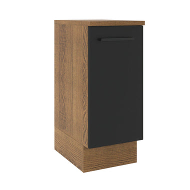 Balcão Madesa Agata 35 x 60 cm 1 Porta (Com Tampo) Rustic/Preto