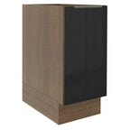 Balcão Madesa Lux 35 cm 1 Porta (Sem Tampo) Rustic/Preto