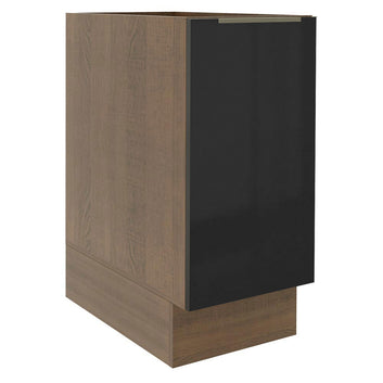 Balcão Madesa Lux 35 cm 1 Porta (Sem Tampo) Rustic/Preto