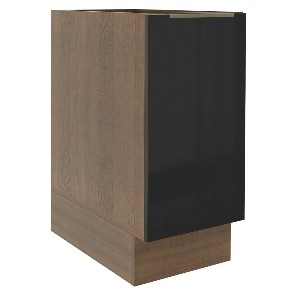 Balcão Madesa Lux 35 cm 1 Porta (Sem Tampo) Rustic/Preto