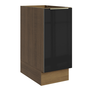 Balcão de Cozinha 35 x 60 cm 1 Porta (Sem Tampo) Rustic/Preto Lux Madesa