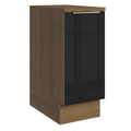 Balcão 35 x 60 cm 1 Porta (Com Tampo) Rustic/Preto Lux Madesa