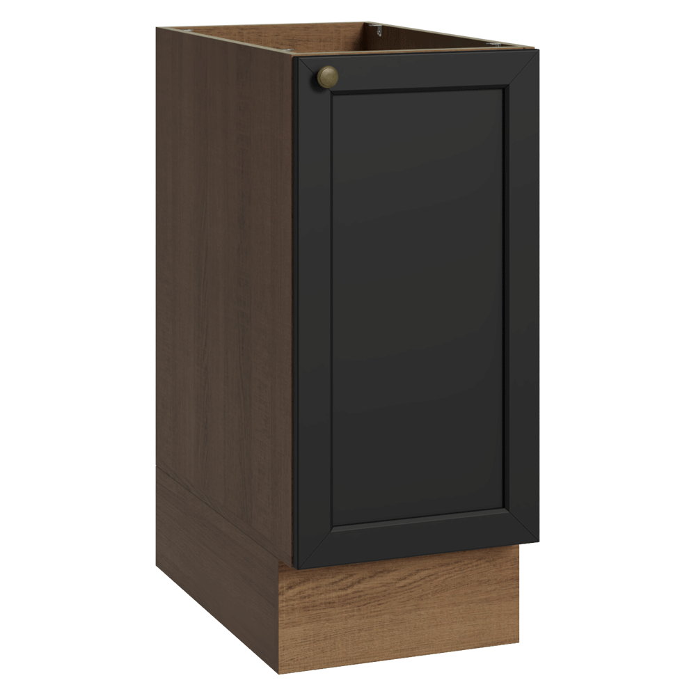 Balcão de Cozinha 35 x 60 cm 1 Porta (Sem Tampo) Rustic/Preto Vik Madesa