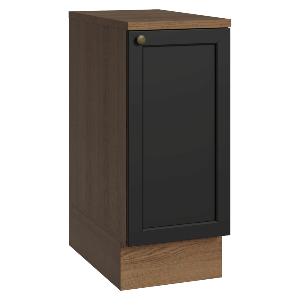 Balcão de Cozinha 35 x 60 cm 1 Porta (Com Tampo) Rustic/Preto Vik Madesa