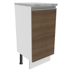 Balcão Madesa Glamy 35 x 60 cm 1 Porta (Com Tampo) Branco/Rustic