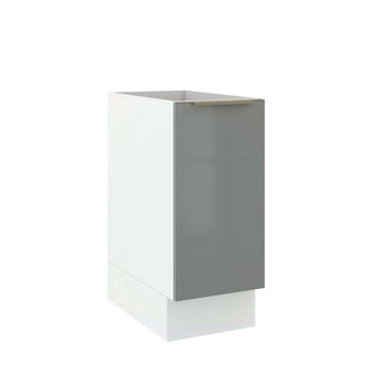 Balcão Madesa Lux 35 cm 1 Porta (Sem Tampo) Branco/Cinza