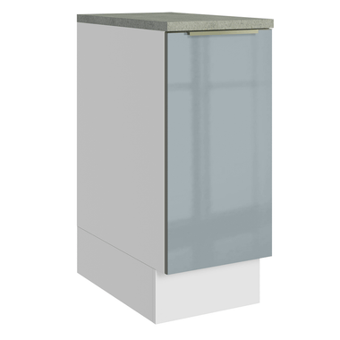 Balcão 35 x 60 cm 1 Porta (Com Tampo) Branco/Cinza Lux Madesa