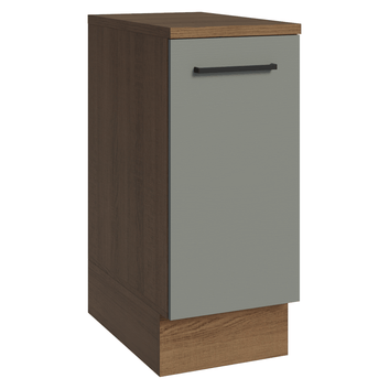Balcão Madesa Agata 35 x 60 cm 1 Porta (Com Tampo) Rustic/Cinza