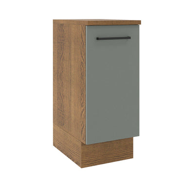 Balcão Madesa Agata 35 x 60 cm 1 Porta (Com Tampo) Rustic/Cinza