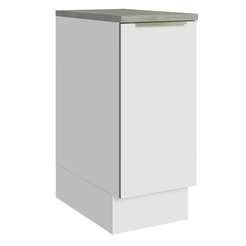 Balcão 35 x 60 cm 1 Porta (Com Tampo) Branco/Branco Veludo Lux Madesa