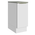 Balcão 35 x 60 cm 1 Porta (Com Tampo) Branco/Branco Veludo Lux Madesa
